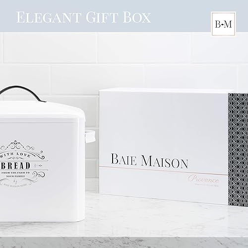 Miniatura 6 de Panera blanca extragrande para encimera de cocina, capacidad para más de 2 panes para todo tu almacenamiento de pan, organizador de mostrador de pan