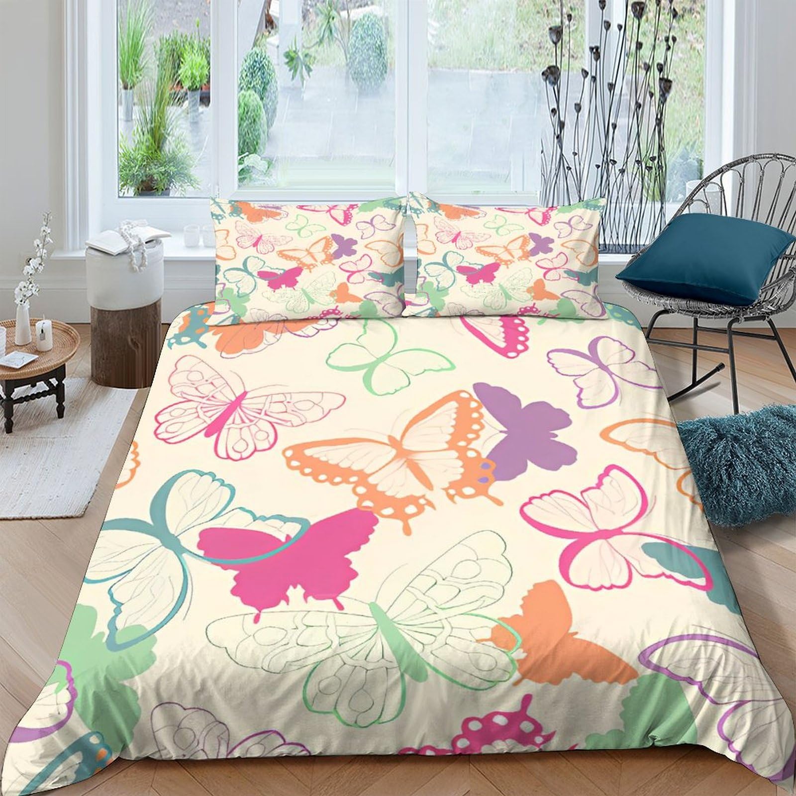 Housse de couette papillon 3D pour décorer la chambre des enfants et des adultes au printemps