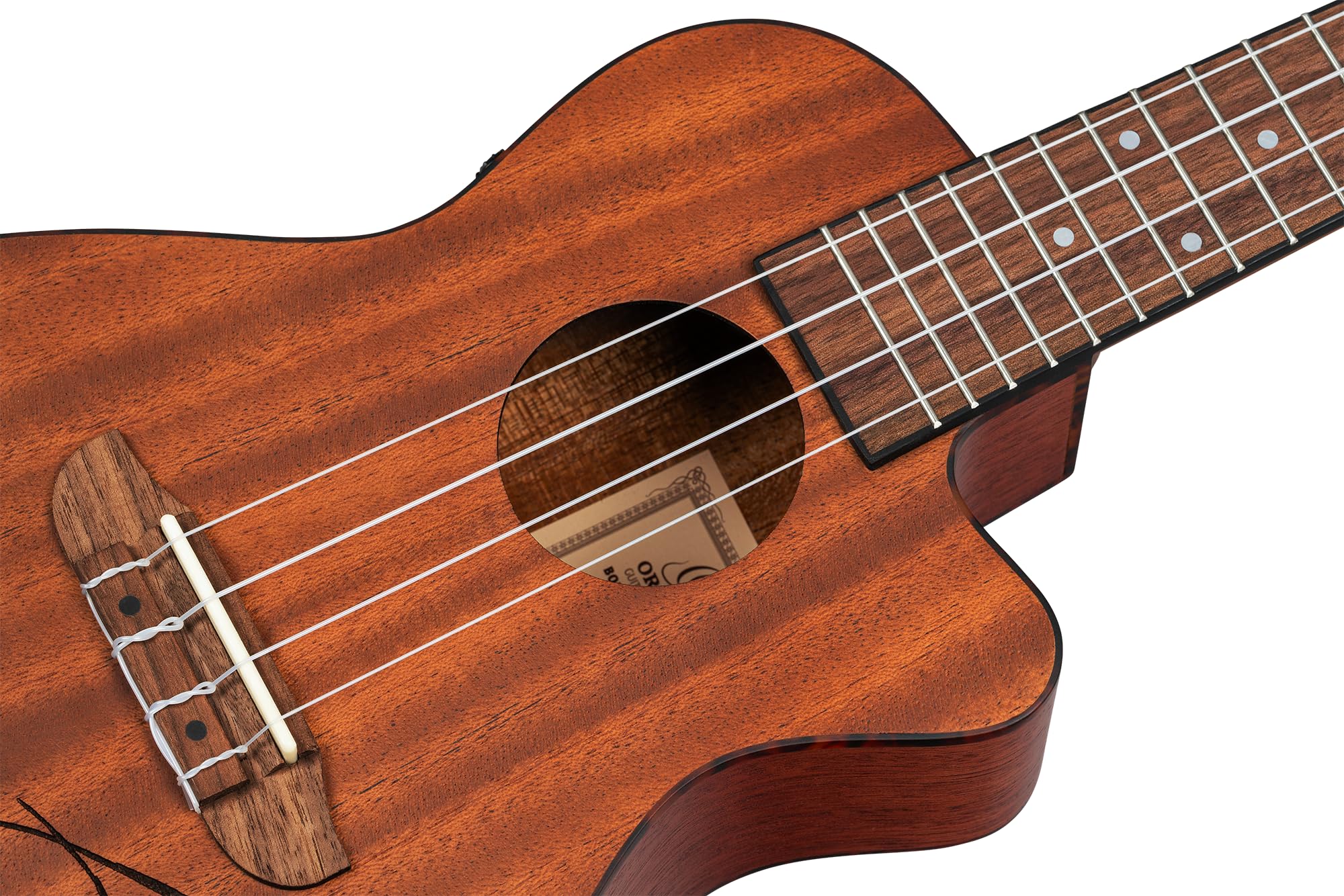 Ortega Guitars Ukulele Concerto Elettro-Acustico – Bonfire Series – con Cutaway – Sapele, Natural (RU5MM-CE)