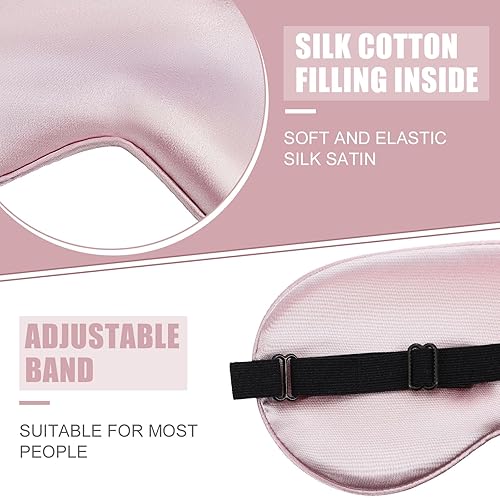 Miniatura 4 de Xtinmee 30 antifaz de seda para dormir, máscara de ojos de seda con correa ajustable, antifaz para dormir, cubierta de ojos para mujeres, hombres,
