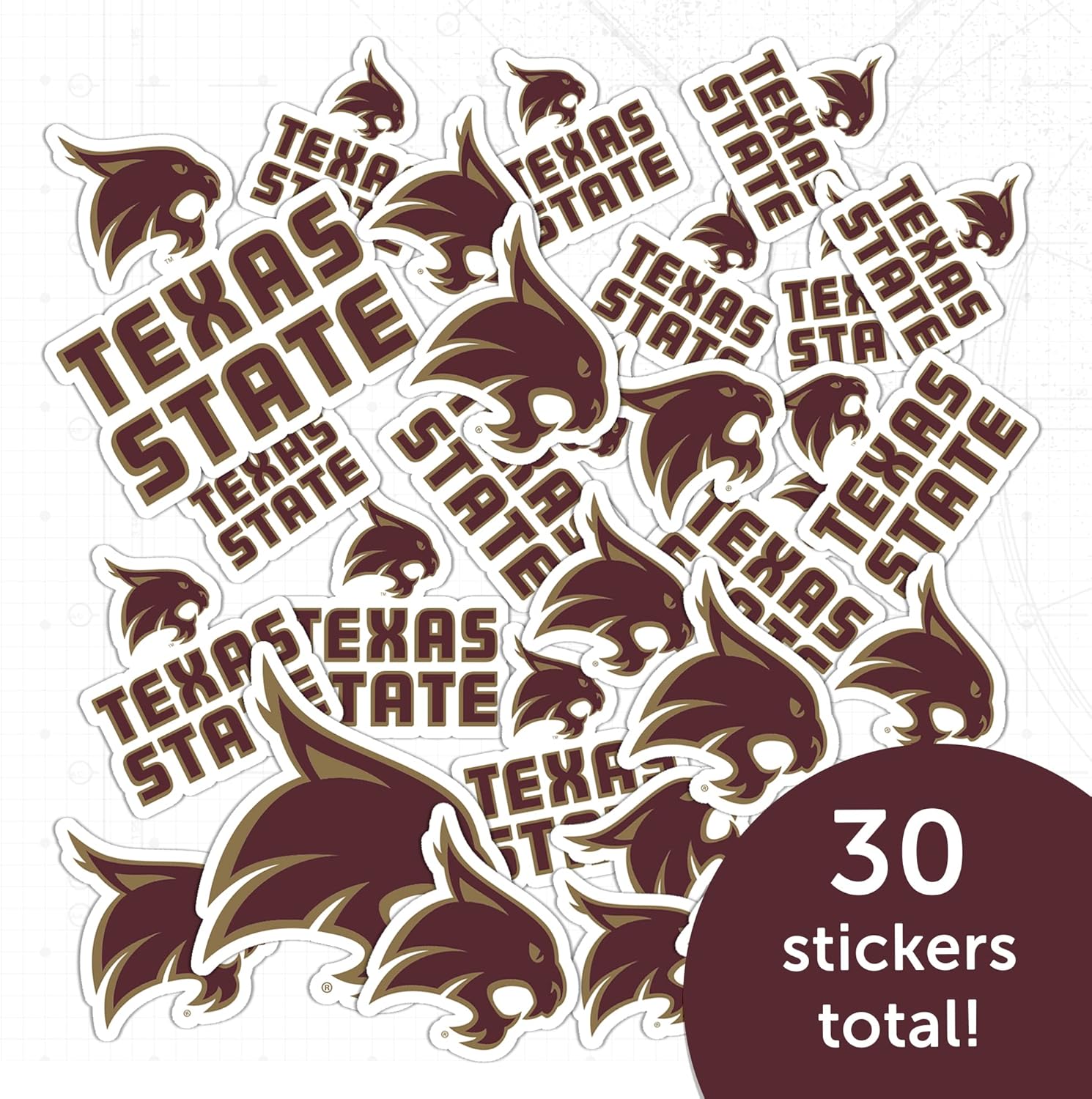 Desert Cactus Texas State University Sticker TxSt Bobcats Vinyl Decals Laptop Water Bottle Car Scrapbook Sheet T1 (Type 1-1) - Image 5