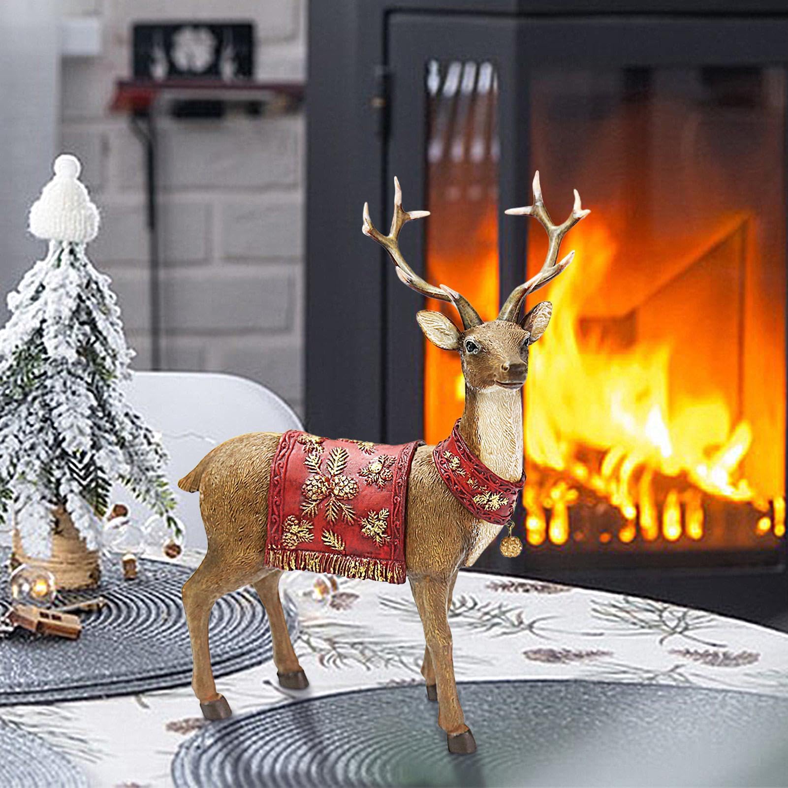 Amazon.co.jp: ジェネリック小型トナカイ彫刻 - 樹脂クリスマス