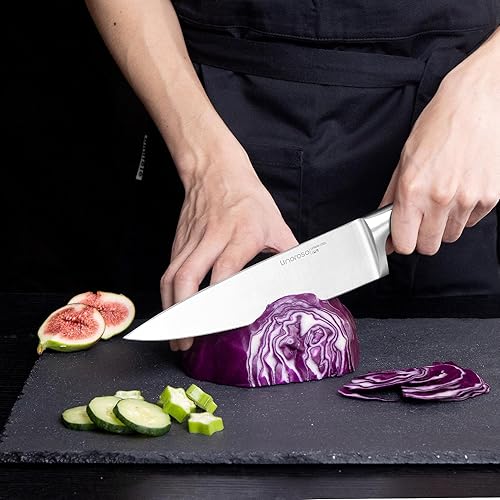 Miniatura 4 de linoroso Cuchillo de chef profesional de 8 pulgadas con caja de regalo premium, cuchillos de chef de acero inoxidable de alto carbono, cuchillo