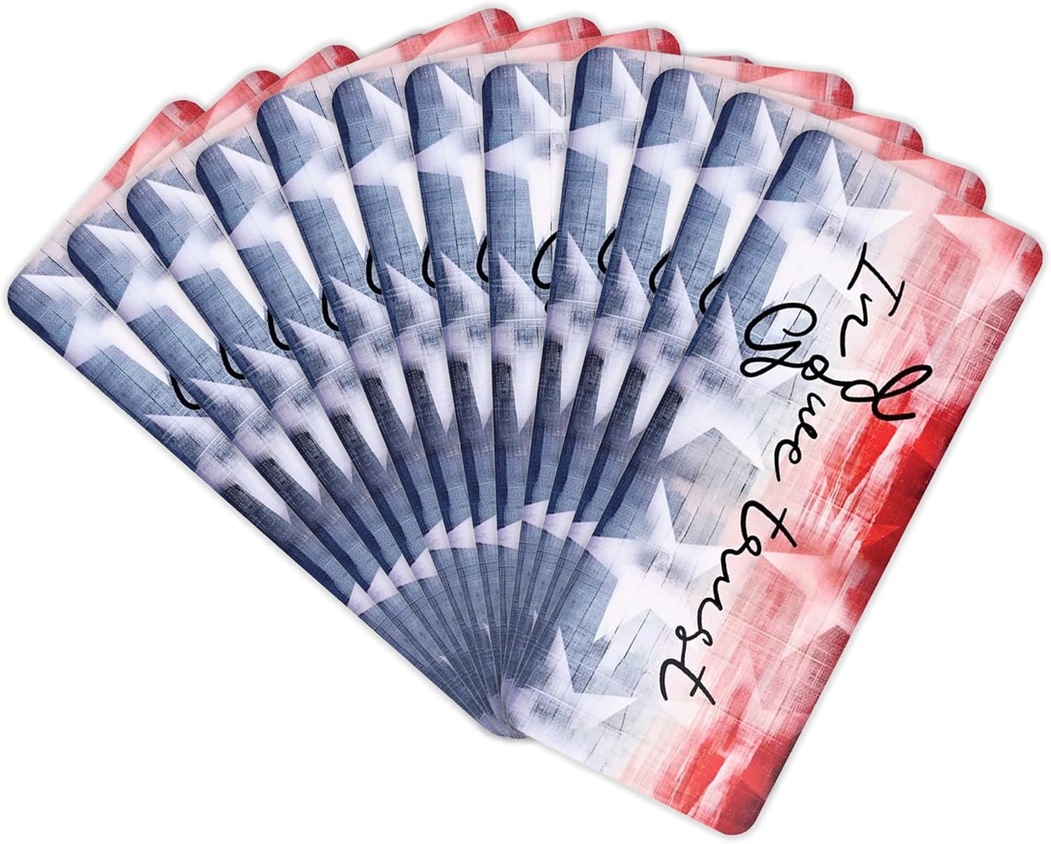 Dicksons Patriotic in God We Trust, Multicolor 6.25 x 2.6 Inch Laminated Paper Bookmark; Pack of 12