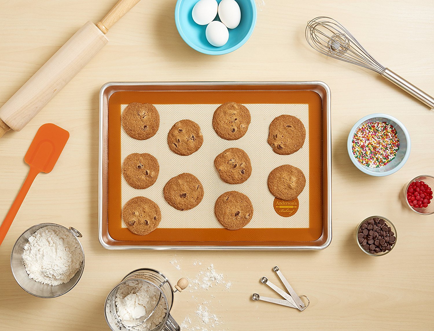 Mrs. Anderson's Baking 60000 Tapis de cuisson en silicone anti-adhésif 30 x 42 cm