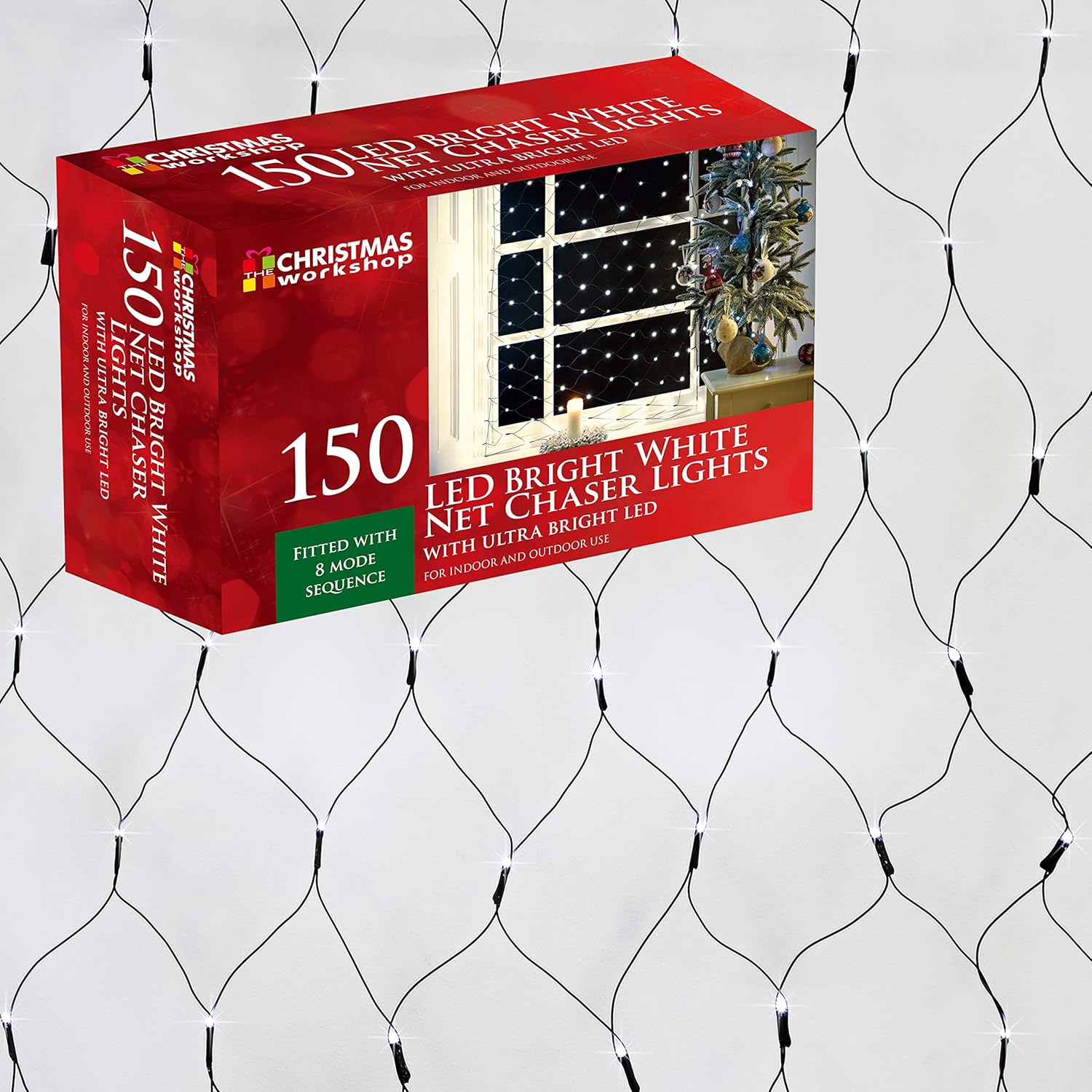 The Christmas 77960 150 LED Bright White Christmas Net Lights