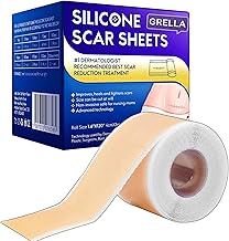 GRELLA® Scar Removal Tape Scar Removal Sheet Strips for C-Section, Acne Scars, Tummy Tuck, Keloid and Surgical Scars, Reusable Medical Grade Silicone Scar Tape, Get Scars Away Painless Reusable