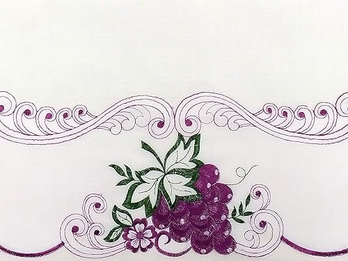 Miniatura 2 de GOHD Sweet Harvest. Juego de 3 cortinas de cocina para cafetería. Bonito diseño de frutas bordadas con cortes. (juego de festón y niveles de 24