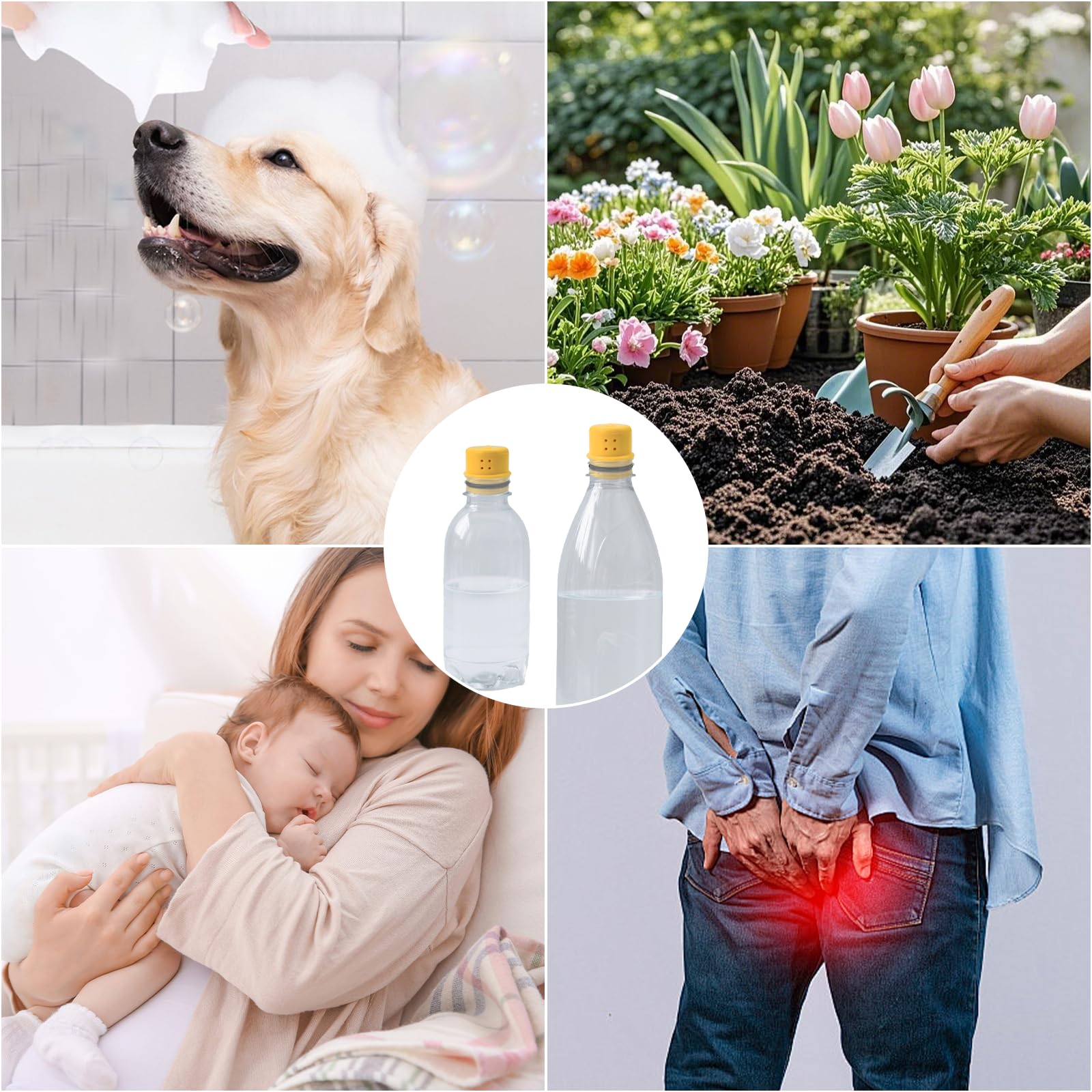 2 Pack Portable Bidet for Travel Camping Hiking Backpacking Reusable Water-Saving Bidet Nozzle with 4 Holes Spraying Compact — view 5