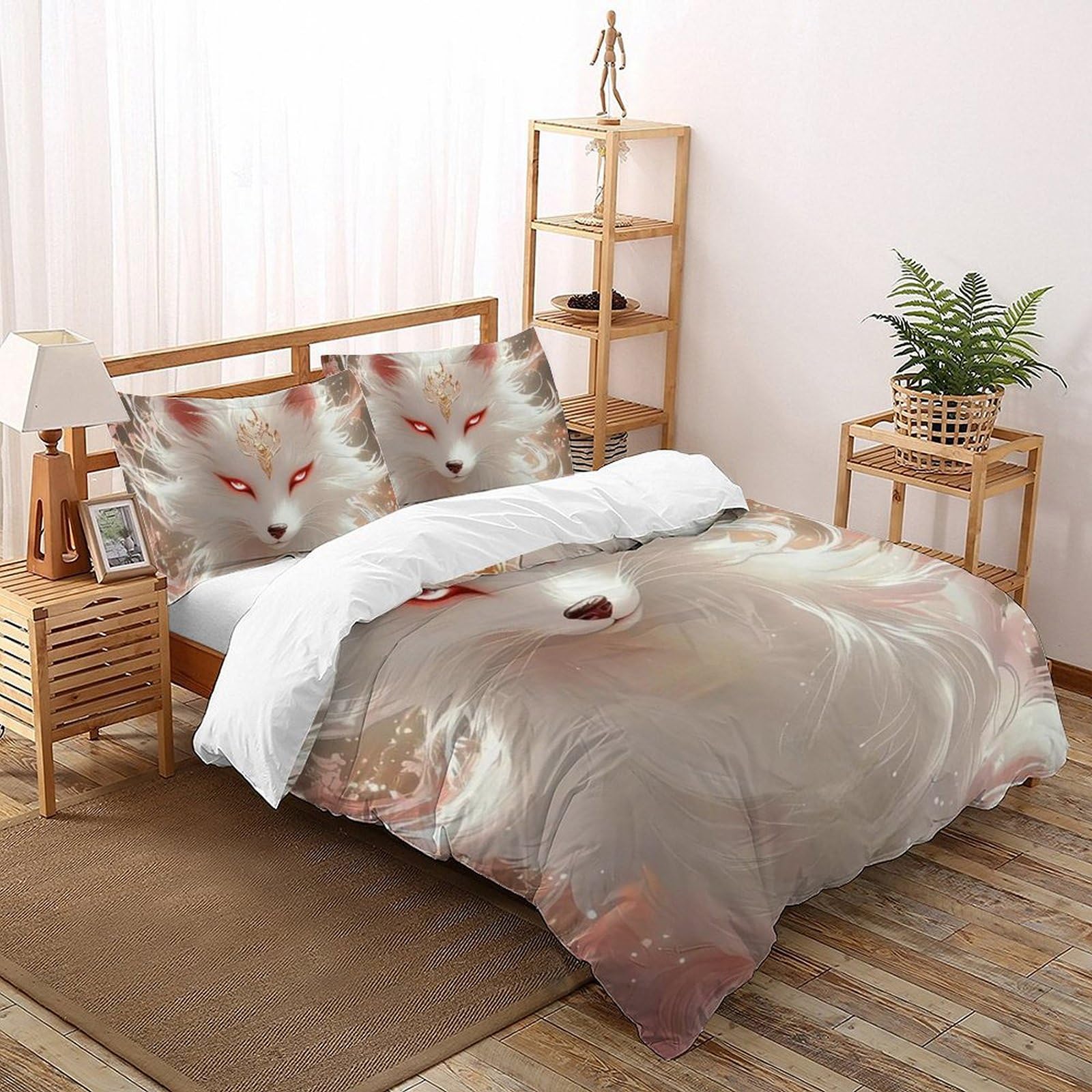 Parure de lit renard elfe ensemble d'impression 3D housse double