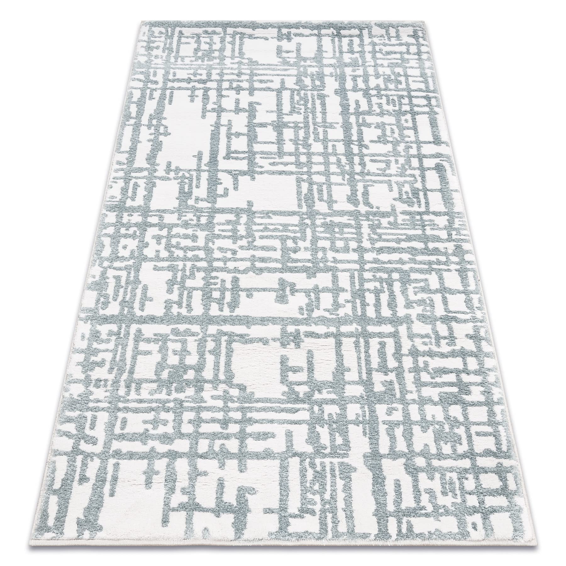 Tapis acrylique VALS 70x140 cm pour chambre cocooning ou salon chaleureux aux reflets bleus