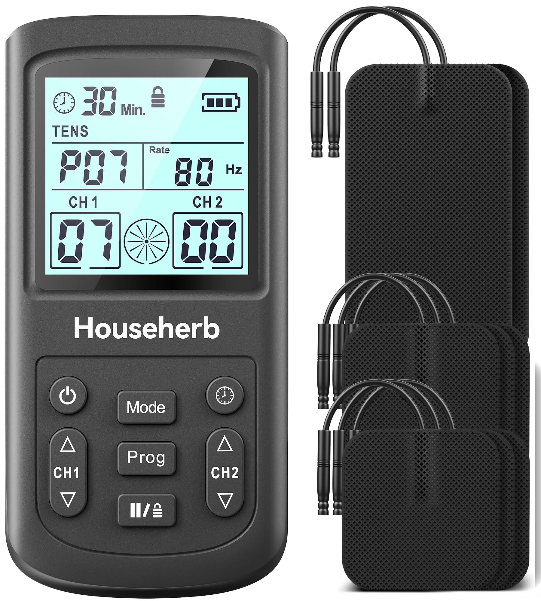 TENS Unit Muscle Stimulator for Pain Relief, EMS Massager, Dual Channel | 3-in-1...