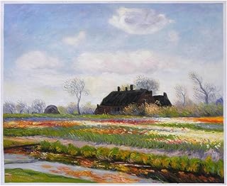 Tulip Fields at Sassenheim - Claude Monet high quality hand-painted oil painting reproduction,vivid color breeze landscape,beautiful flower field scene