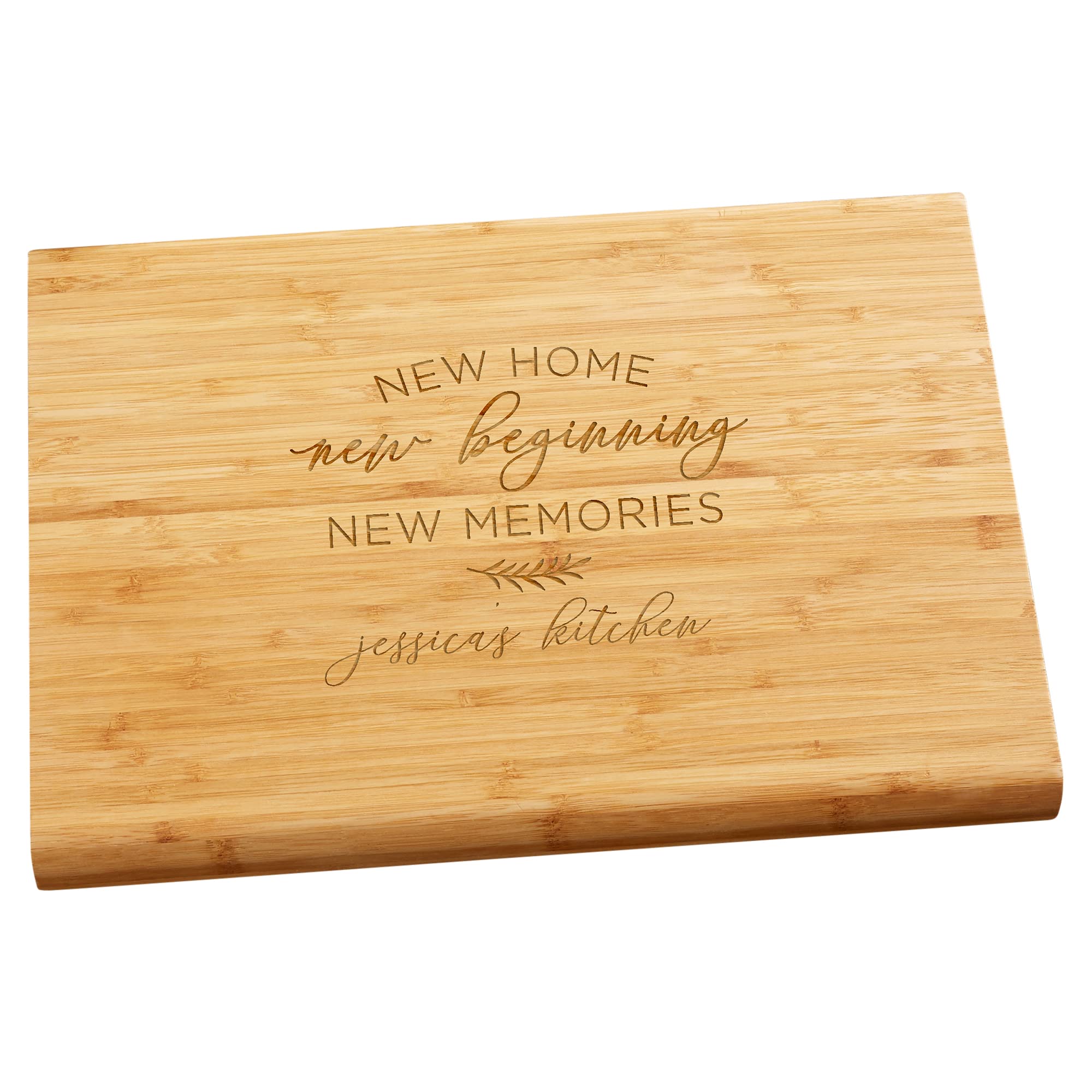 Personalization Universe New Home, New Memories Personalized Bamboo Cutting Board- 10x14