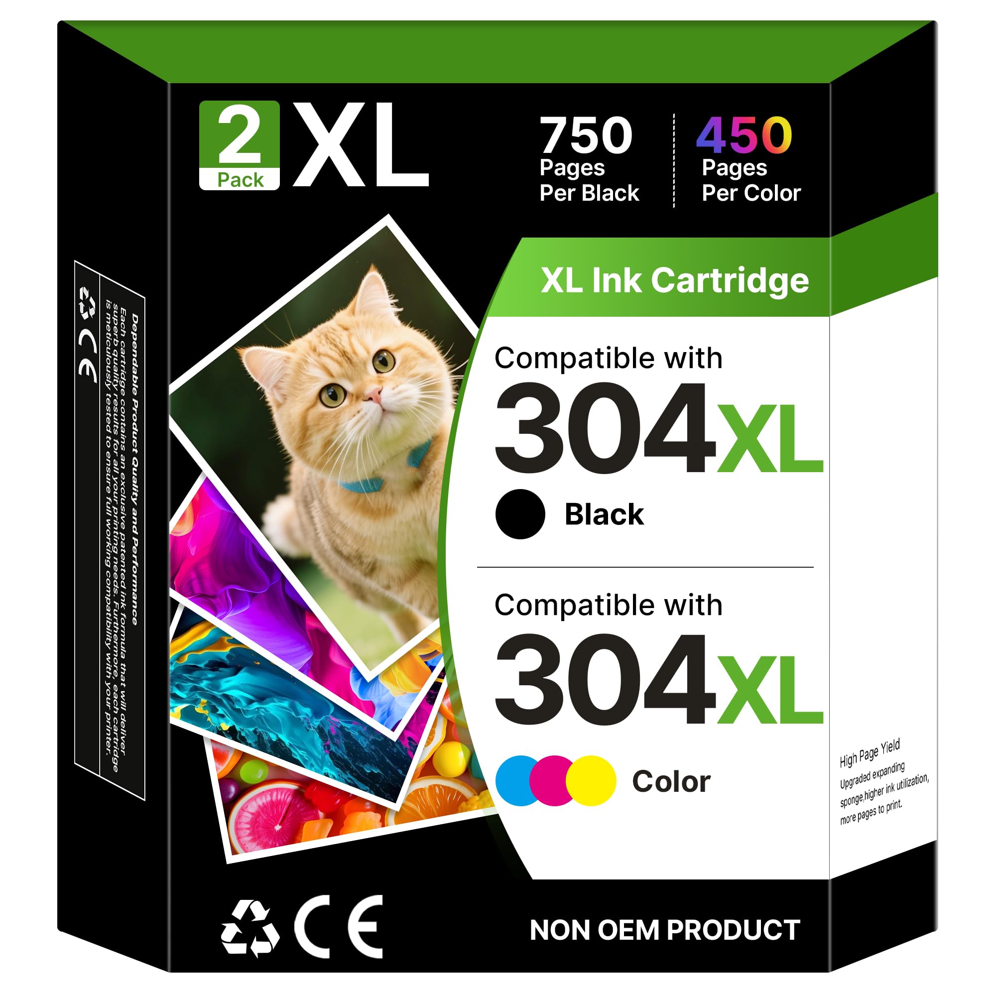 304XL Ink Cartridges for HP 304, Black and Colour for HP 304 XL Printer for HP304 for HP304XL for HP Envy 5020 5000 5010 5032 5030 DeskJet 2600 3760 2630 2620 3 700 Units idades