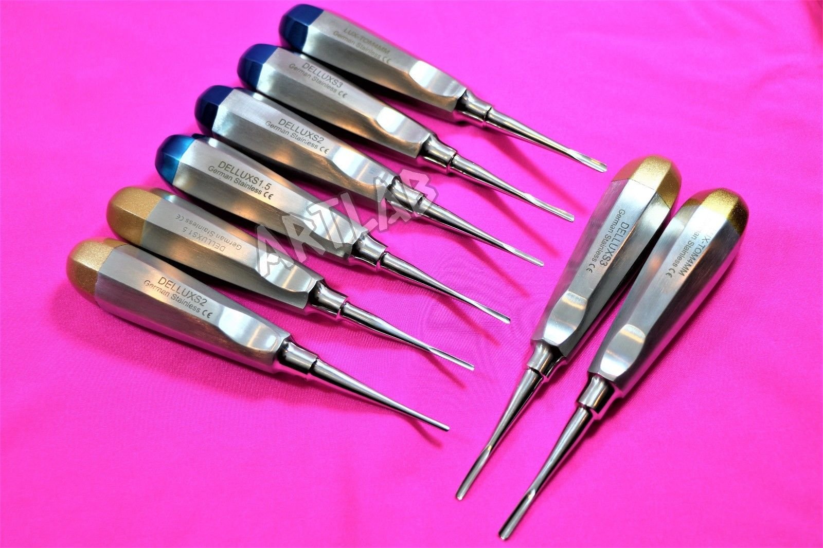 GERMAN Dental Luxating Elevator Set - 4 Pcs Curved Tools For Tooth Extraction (1.5mm To 4mm)