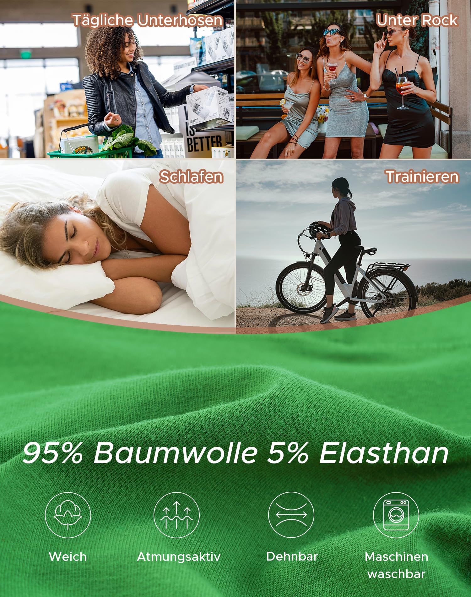 INNERSY Bokserki damskie, bawełniane, wysoka talia, bokserki chłopięce, bielizna 4 sztuki