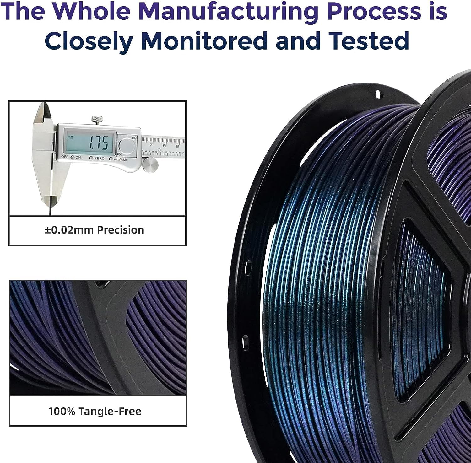 FLASHFORGE PETG filamento multicolore per stampante 3D 1,75 mm (titanio bruciato)