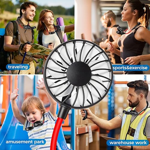 Miniatura 5 de Ventilador de cuello, ventiladores portátiles para el cuello, ventiladores personales recargables para tu cuello, ventilador portátil para el