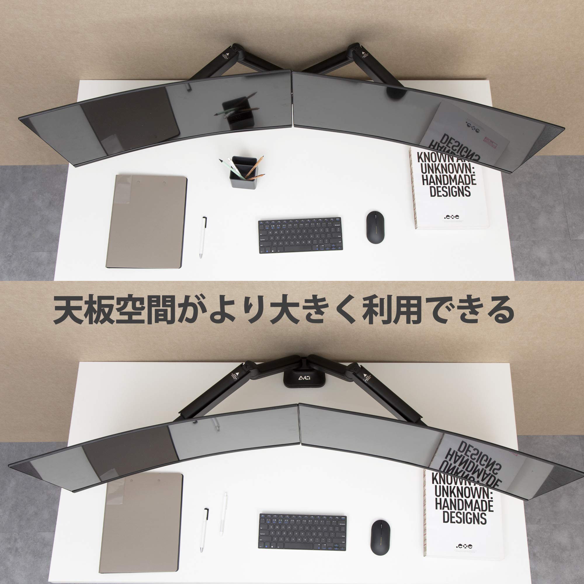 Amazon.co.jp: AVLT モニターアーム デュアル 上下 13～32インチ対応 
