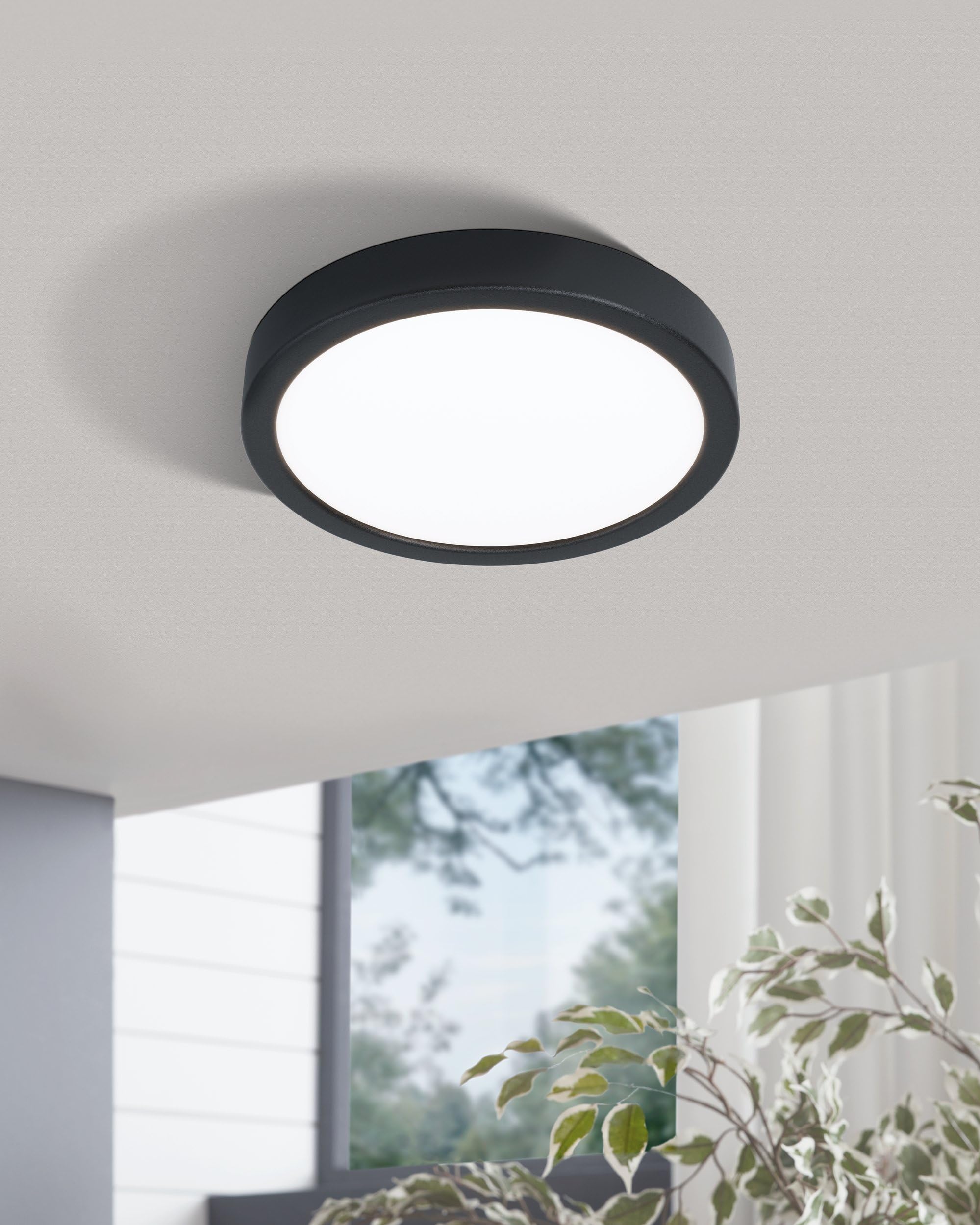EGLO LED plafondlamp Fueva 1, 1 lichtpunt, materiaal: aluminium, kunststof, kleur: wit, : 40 cm, warm wit