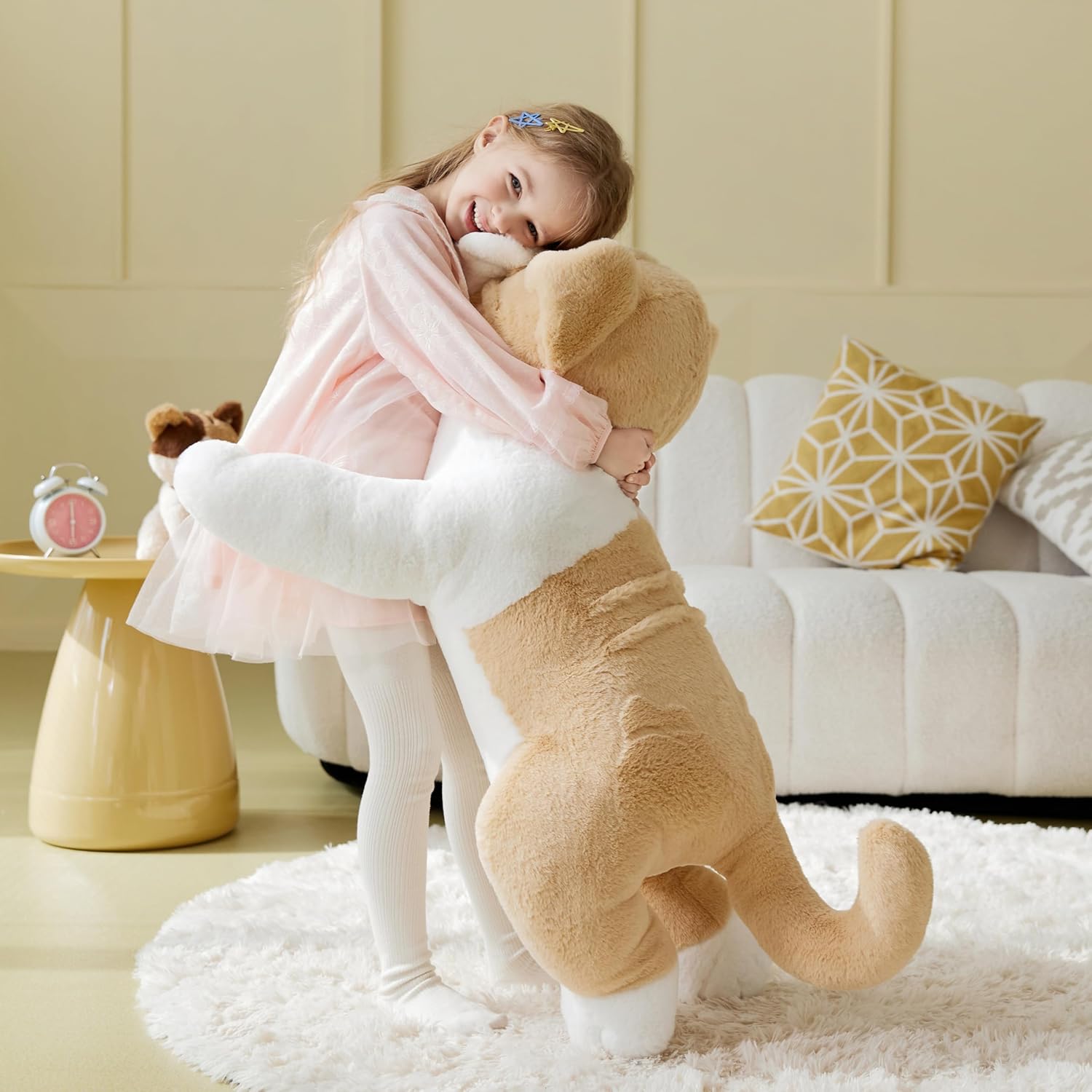 IKASA Giant Bulldog Dog Stuffed Animal Plush Toy,Big Large Jumbo Soft Toys,30" Cute Huge Size Fluffy Plushy Fat Plushie,Gifts for Kids