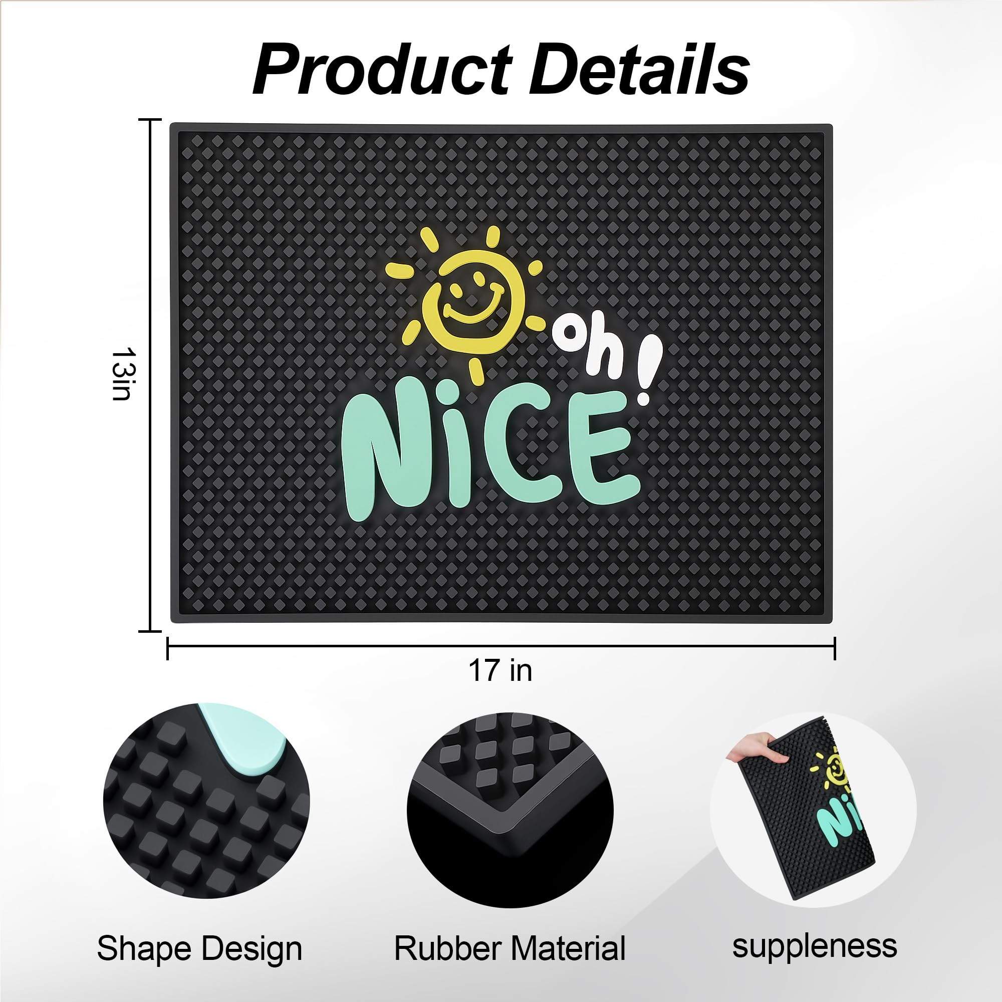 17"x13" Bar Mat Coffee Mat Utensil Mat Tool Mat for Countertop Anti Slip Cleaning and Drying — Amazon image 3
