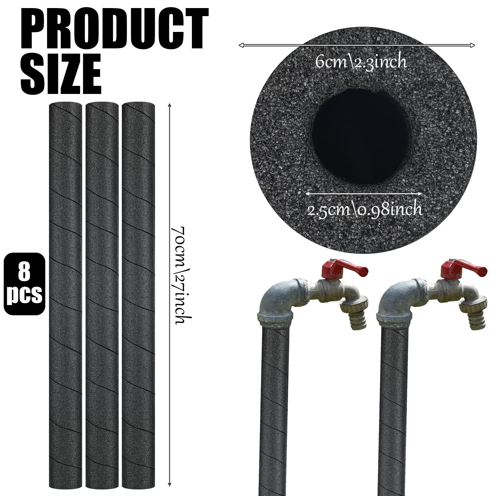 Amylove 36 Pcs 3.3 Feet Foam Pipe Insulation Foam Burundi - View #7