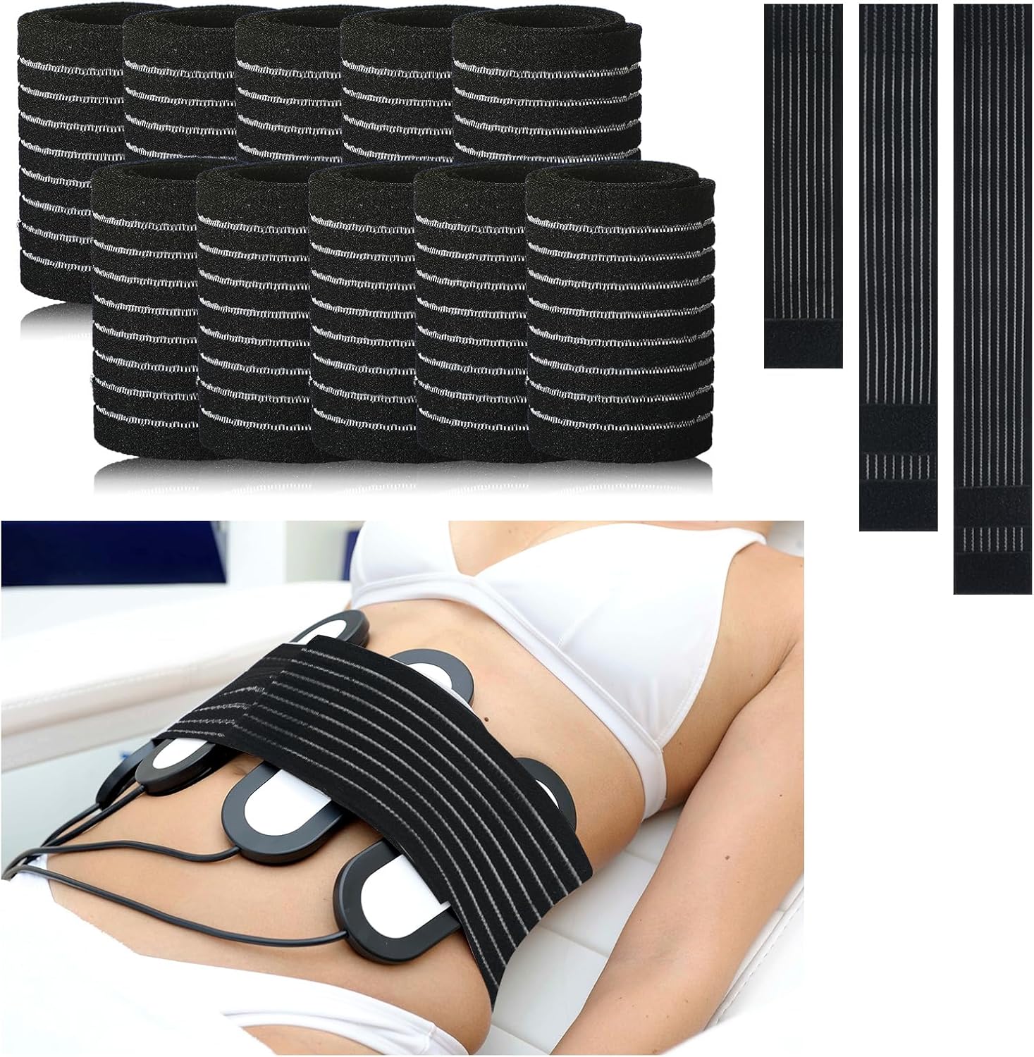 Threlaco 14 Pcs Laser Lipo Machine Elastic Bandage Spare Parts Wrap 3 Size for Slimming Beauty Machine Lipo Laser Bands Beauty Device Straps Accessories Adjustable Pad Band Wrap
