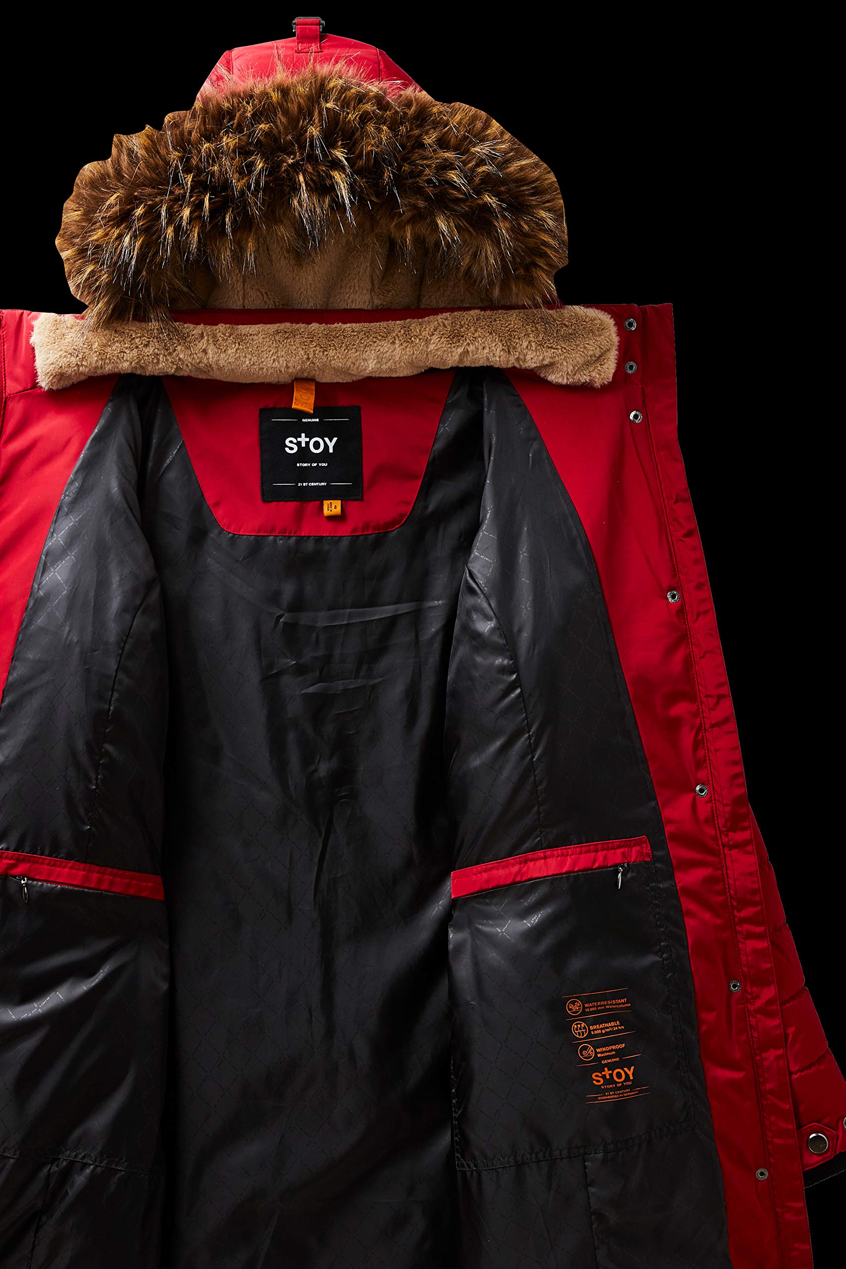 STOY Wmn Quilted Prk D Parka con aspecto de plumón con capucha desmontable Mujer