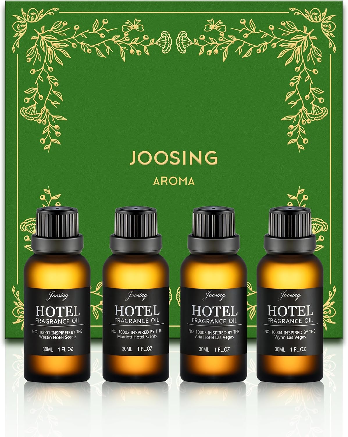 Hotel Diffuser Oils Gift Set, Joosing Hotel Scent Essential Oils 4 x 30ml Large Bottles (4 Fl Oz Total), Premium Fragrance Oil for Le Labo Aromatherapy Diffusers and Humidifiers
