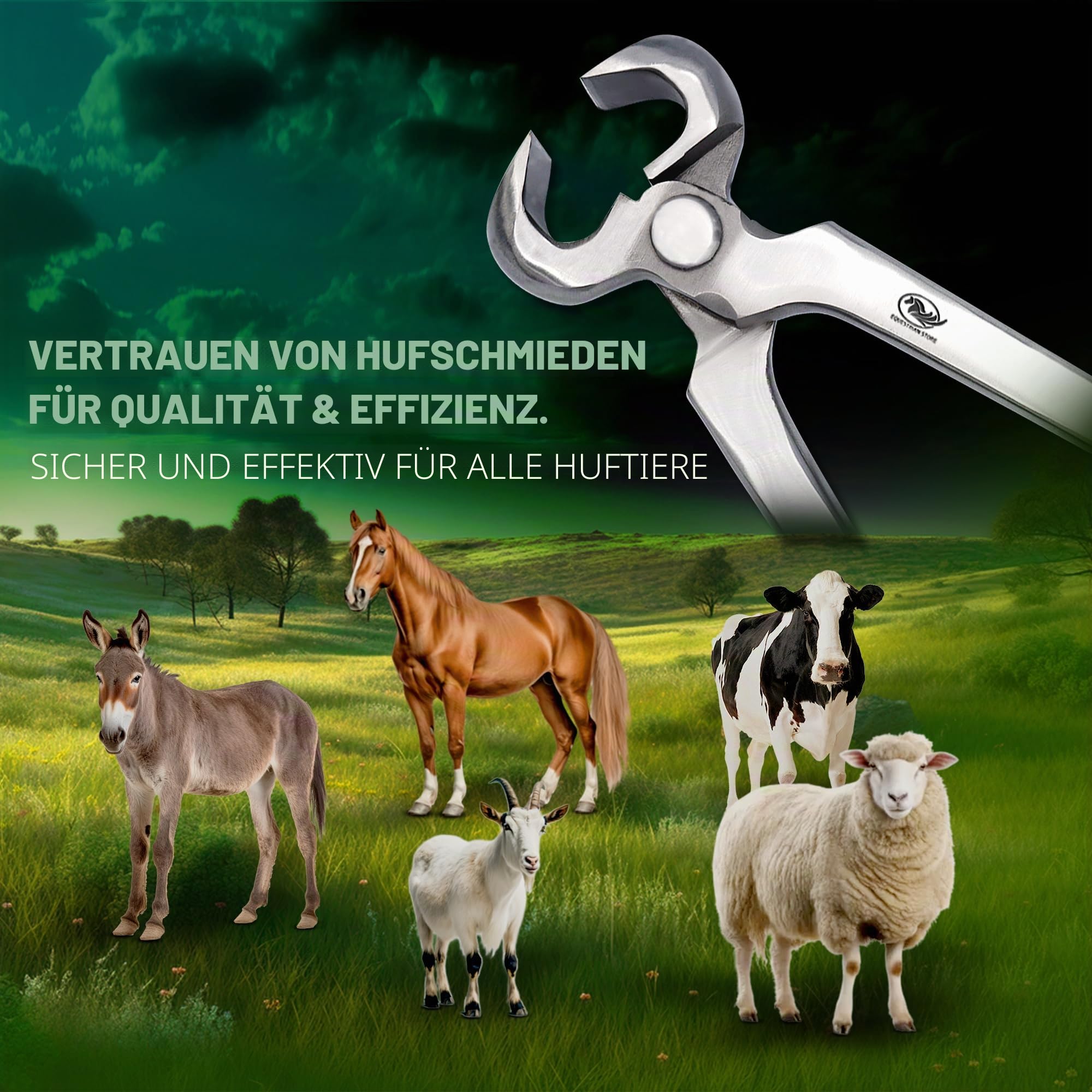 Hufzangen. 38 cm/35 cm/30 cm/25 cm. Hufschneider für Nutztiere. Hufpflege für Pferde. Hufschneider aus Edelstahl – Langlebiges Hufpflegezubehör für Hufschmiede (25cm-10 Inch)