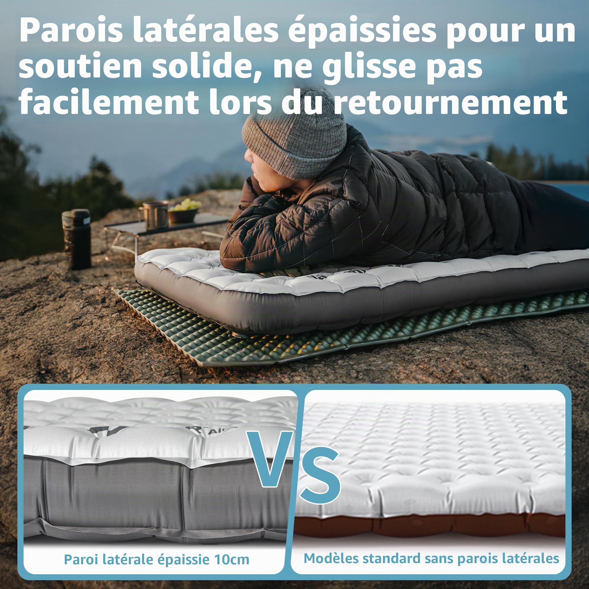 Naturehike Auto-gonflant 6.5R Valeur Matelas de Camping Tapis de Camping Gonflable Matelas Gonflable Portable pour Dormir Seul pour Le Trekking La Randonnée L'alpinisme Le Backpacking Le Plein Air