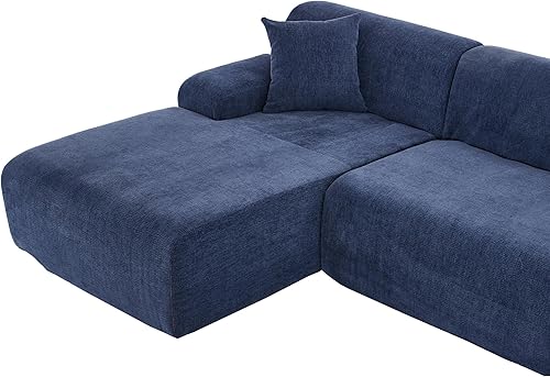 Miniatura 6 de MiHunnor Sofá combinado de 2 piezas, moderno sofá modular grande en forma de L, juego de sofá diván de tela de felpilla para sala de estar,