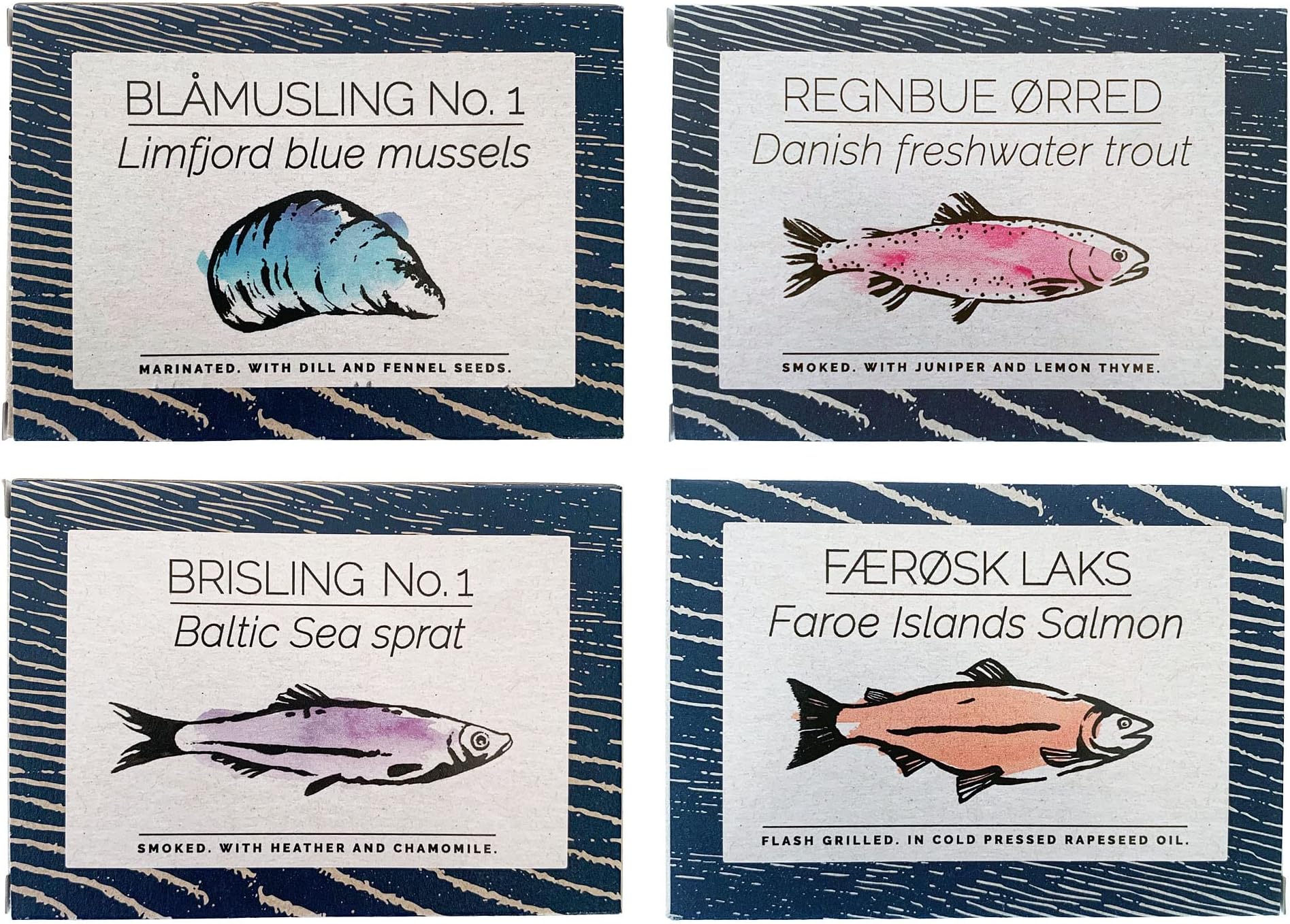 Fangst - Canned Nordic Seafood Variety Pack of 4