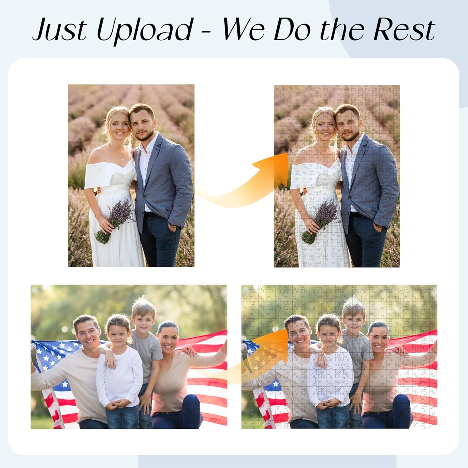 Custom Puzzles from Photos - 300/500/1000-Piece Custom Puzzle with Picture & Text - Personalized Jigsaw Puzzle for Adults & Kids - Family, Wedding, Pet, Birthday Gift (Photo Puzzle)