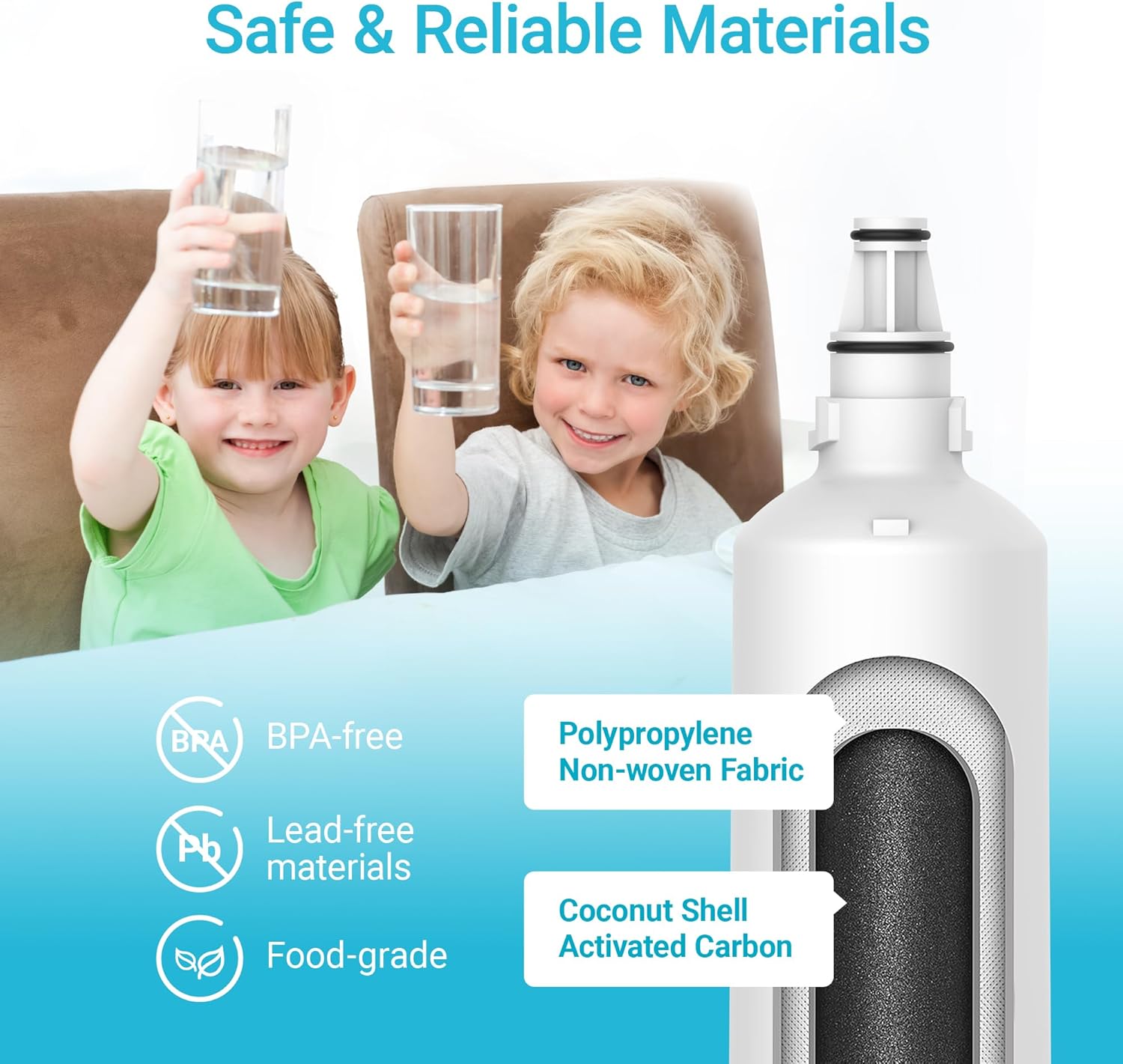 AQUA CREST 4204490 Subzero Water Filter Replacement for Sub-Zero 4204490,4290510, Compatible with Sub Zero Water Filter Replacement 4204490, 4290510,NSF/ANSI 42,Pack of 2