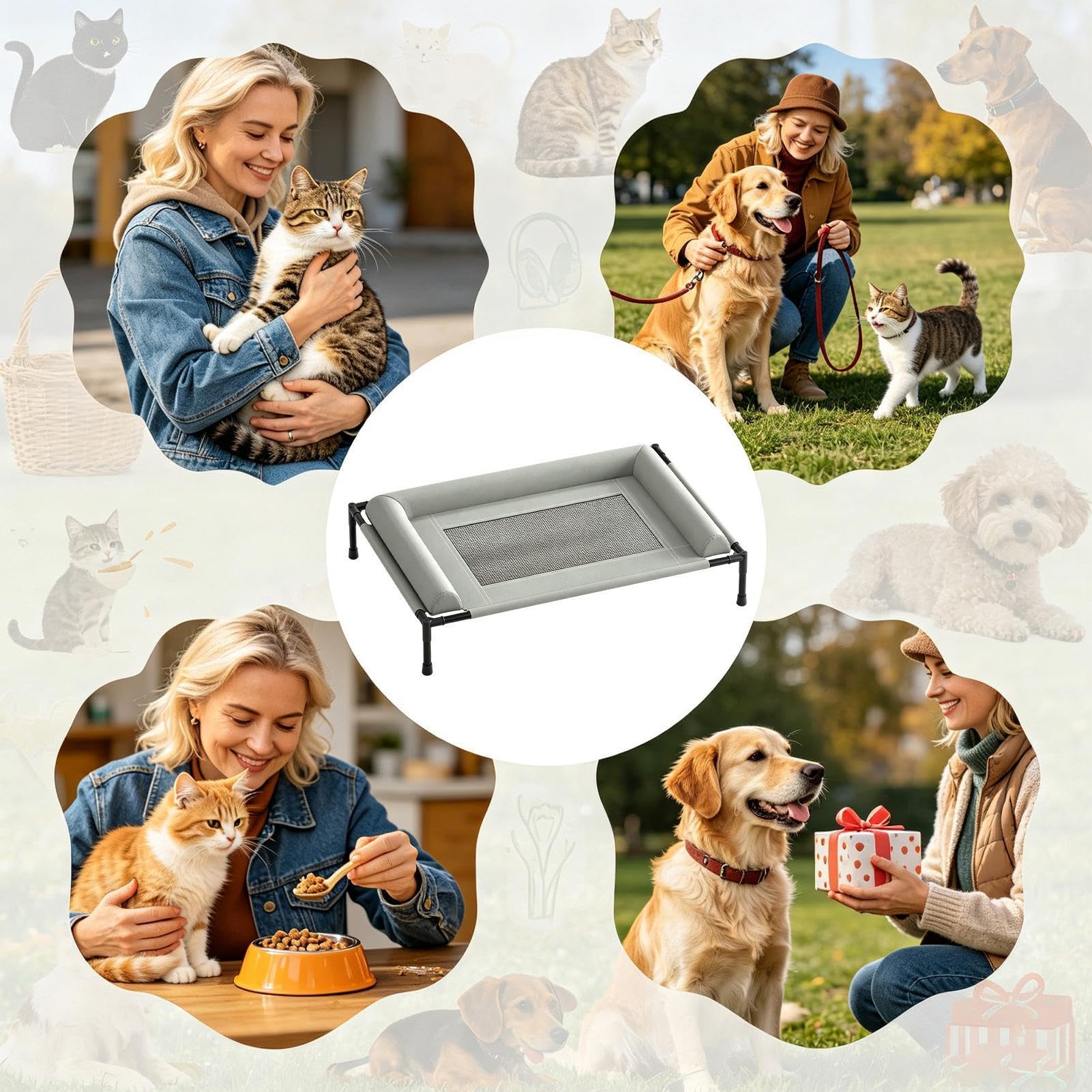 Cama de Acampada para Perros Alfombra Plegable Antivibración Transpirable | Cama Exterior para Mascotas Exterior, Porche, Suelo, Patio Trasero, Playa, Patio e Interior