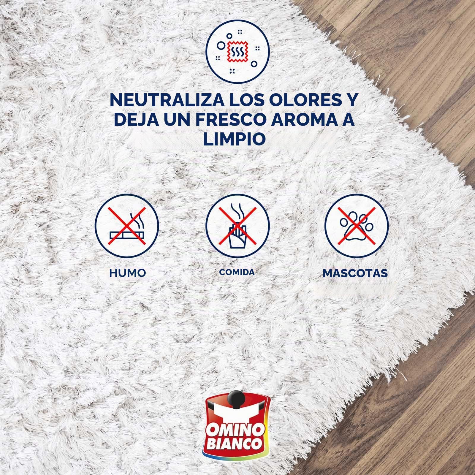 Omino Bianco Gel – Producto específico para alfombras y sofás, limpiador y limpiador de tejidos con fórmula antiolor, 2 unidades de 300 ml