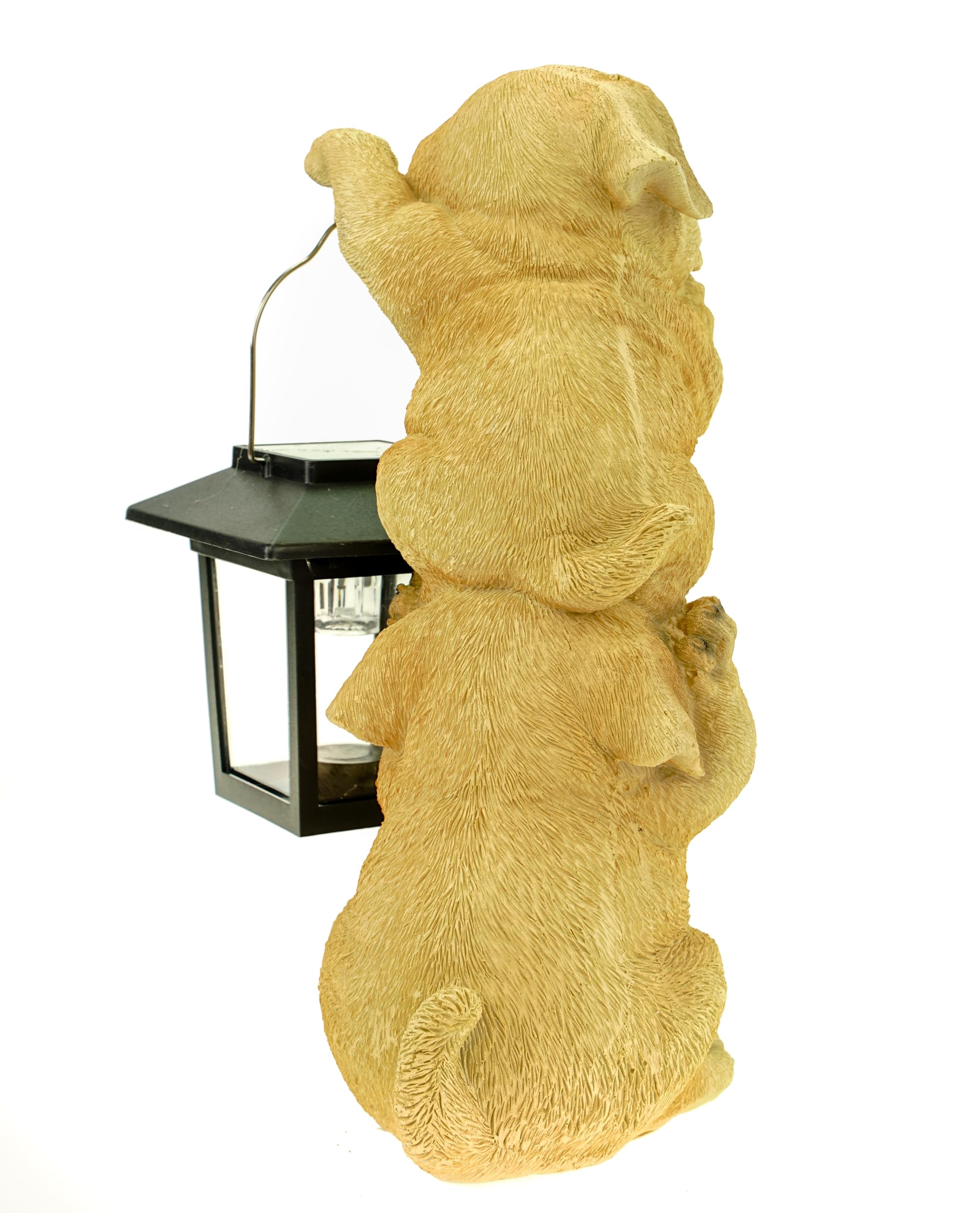 Kremers Schatzkiste Figura de perro con farolillo solar, 24 cm, diseño de perro labrador