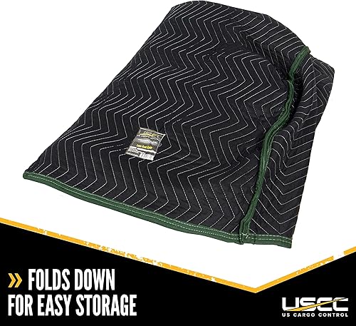 Miniatura 7 de US Cargo Control Funda acolchada resistente para sofá biplaza, 64 x 46 pulgadas, almohadilla negra y verde para mudanzaalmacenamiento, tela de