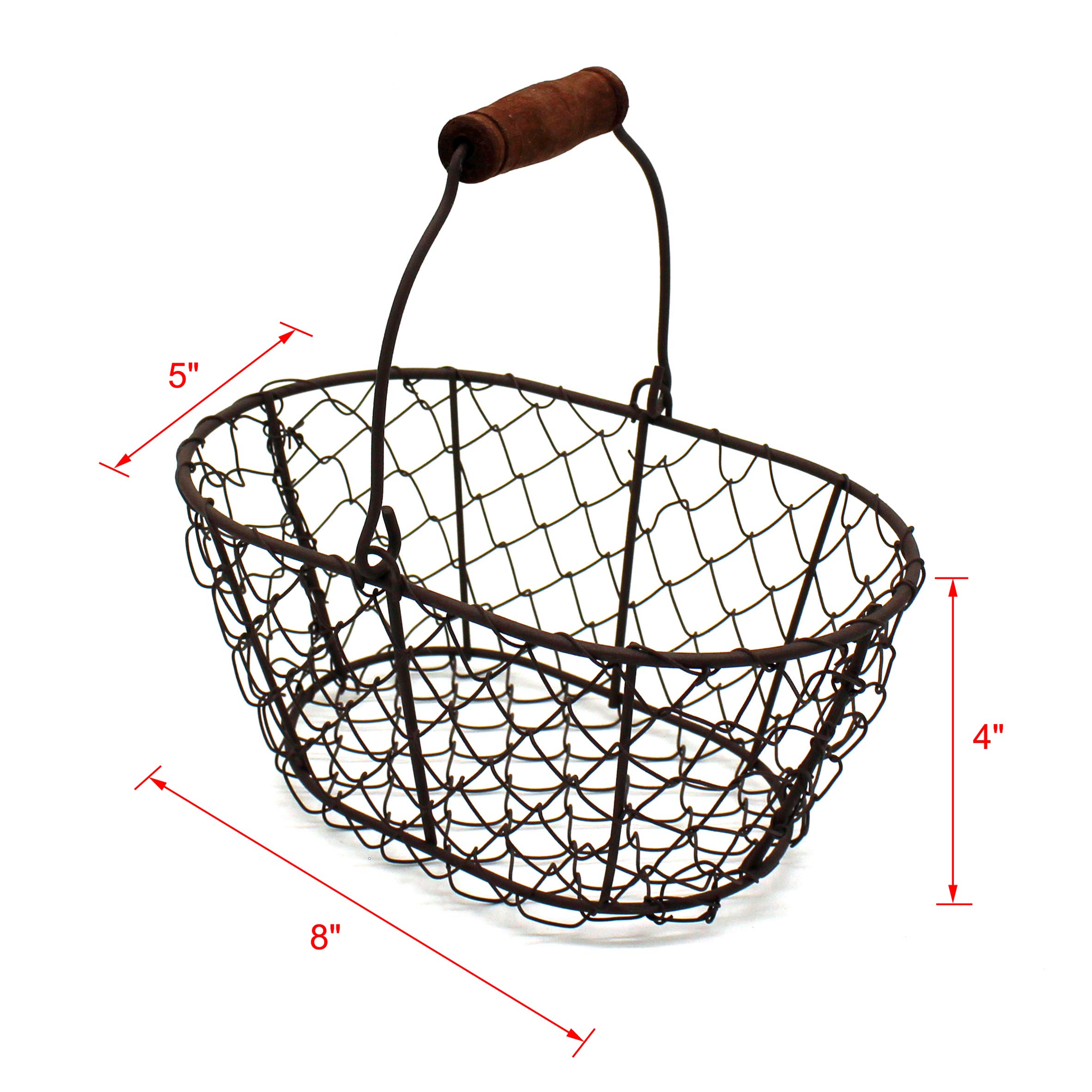 Amazon.co.jp: CVHOMEDECO. メタルワイヤー 小さな卵かご 錆びた
