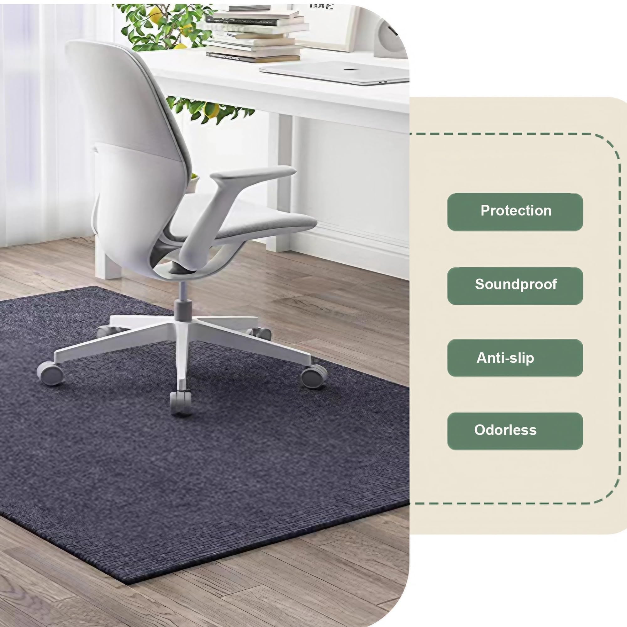 Tappeto Sedia Ufficio Antiscivolo Impermeabile Lavabile, Tappetino Insonorizzazione per Decorazione Sala Giochi, Polyester+TPE Tappeto per Pavimenti Legno(Red,150 x 150 cm)
