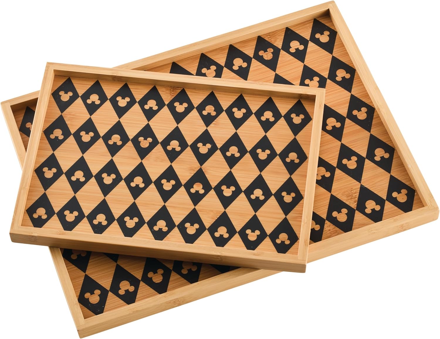 Disney Home Monochrome Serving Tray Set, 2 Piece - Bamboo