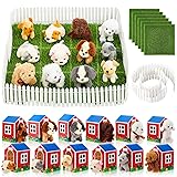 ShinyRelief 38 Pcs Adopt a Puppy Party Favors Mini Plush Dog Stuffed Animals Bulk with Dog Party Favors Boxes Gift Boxes Fake Grass Mini Fence for Birthday Bridal Shower Dog Themed Party Decoration