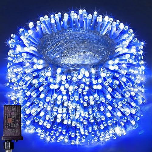 Miniatura 15 de Guirnalda de luces impermeables para exteriores, tira de luces enchufables con 8 modos de temporizador, 410 pies, 1200 luces LED parpadeantes para
