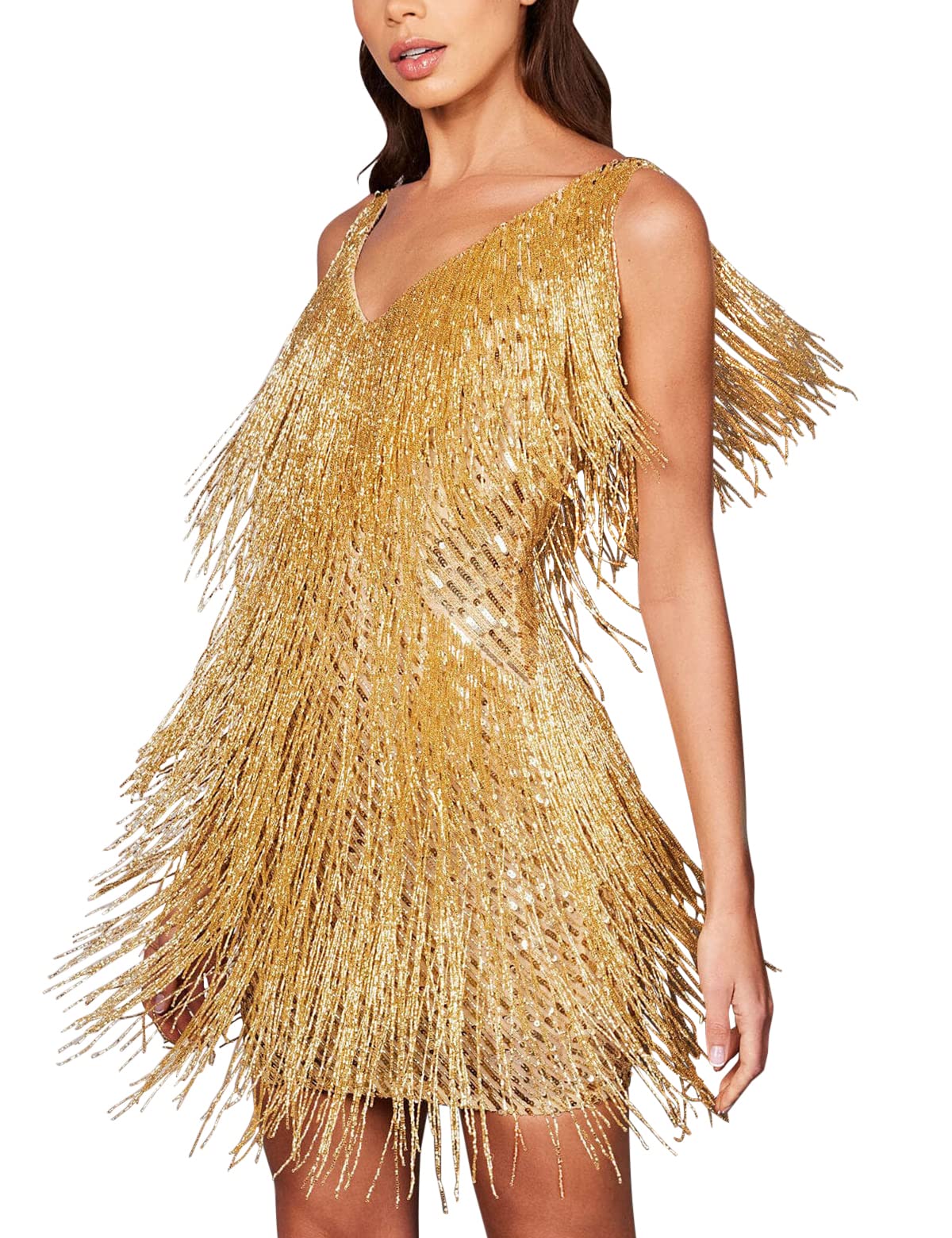 Sequin Cocktail Dresses Flapper Dresses 1920s Gatsby with All-Over Fringe Mini Dresses Prom Party Dress