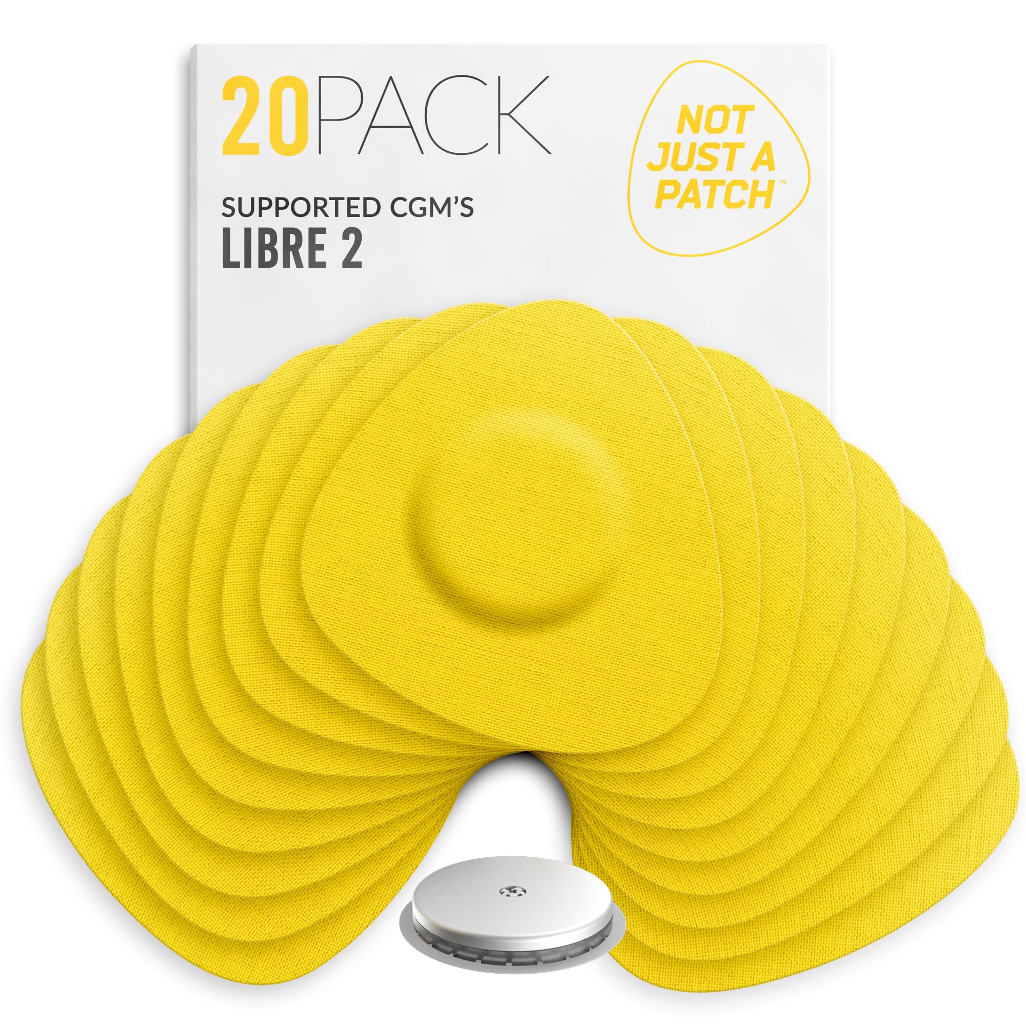 Not Just A Patch Freestyle Libre 2 Sensor Covers (20 Pack) Lingo CGM Patches for Freestyle Libre 2 - Water Resistant & Durable for 10-14 Days -