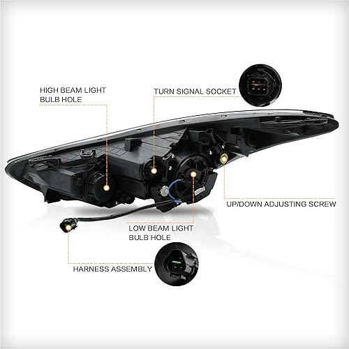 Miniatura 6 de VLAND Conjunto de faros delanteros para Hyundai Elantra 2012-2015 y Elantra Coupe 2013 2014 (no para híbrido) WDRL, luz frontal LED con señal de