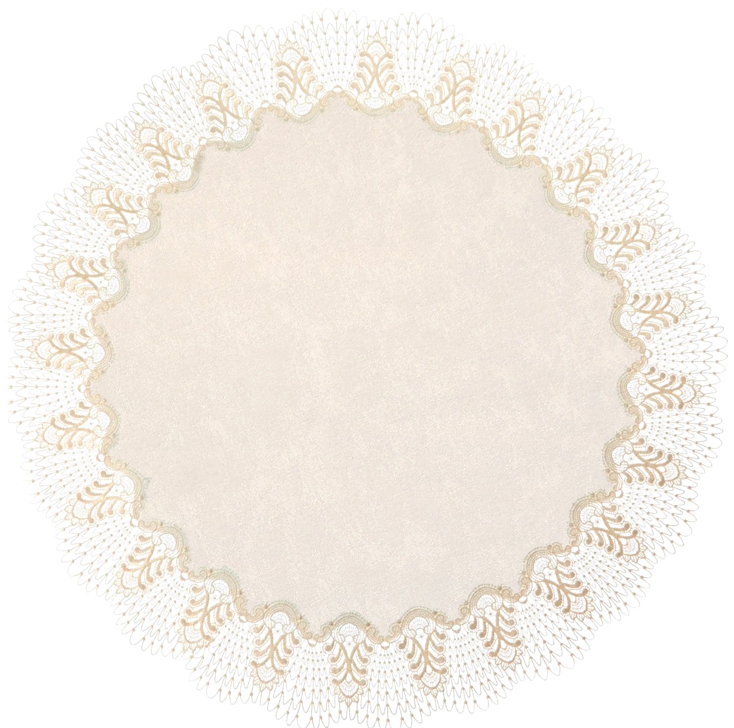 Plauener Spitze Original Tischdecke - No. 4048M02_14_165 - Design Oslo, Größe 165 cm, rund